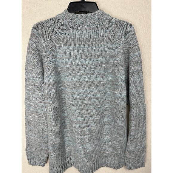 Napoliello Men’s Wool Blend Sweater Sz L Pullover Blue Gray Preppy Winter - Picture 5 of 10